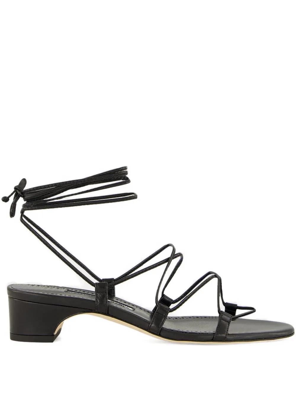 Manolo Blahnik lace-up block-heel sandals Black