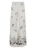 P.A.R.O.S.H. floral-print elastic-waist pants - White
