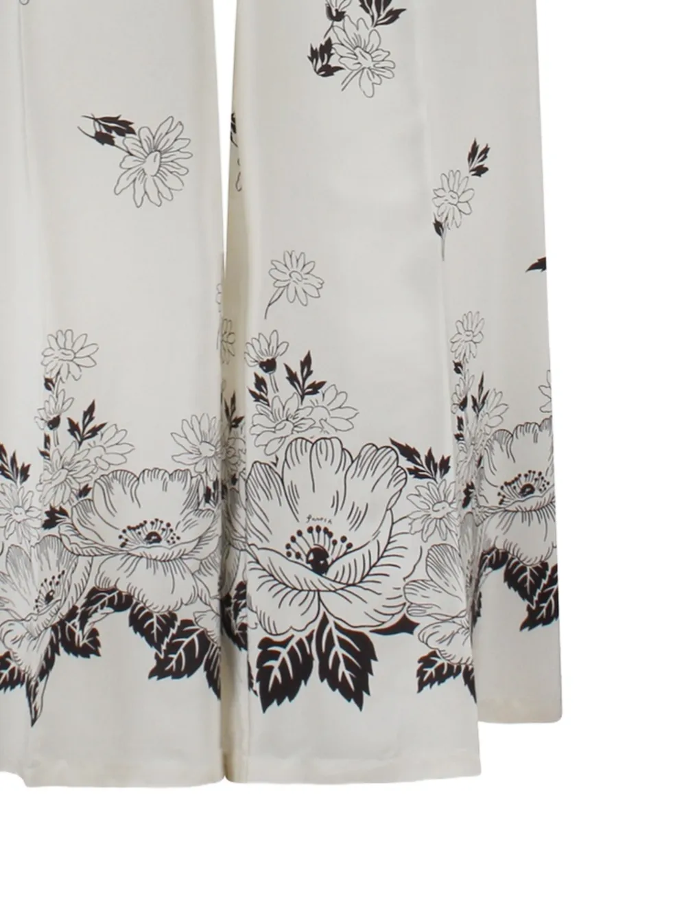 P.A.R.O.S.H. Broek met elastische taille en bloemenprint - Wit