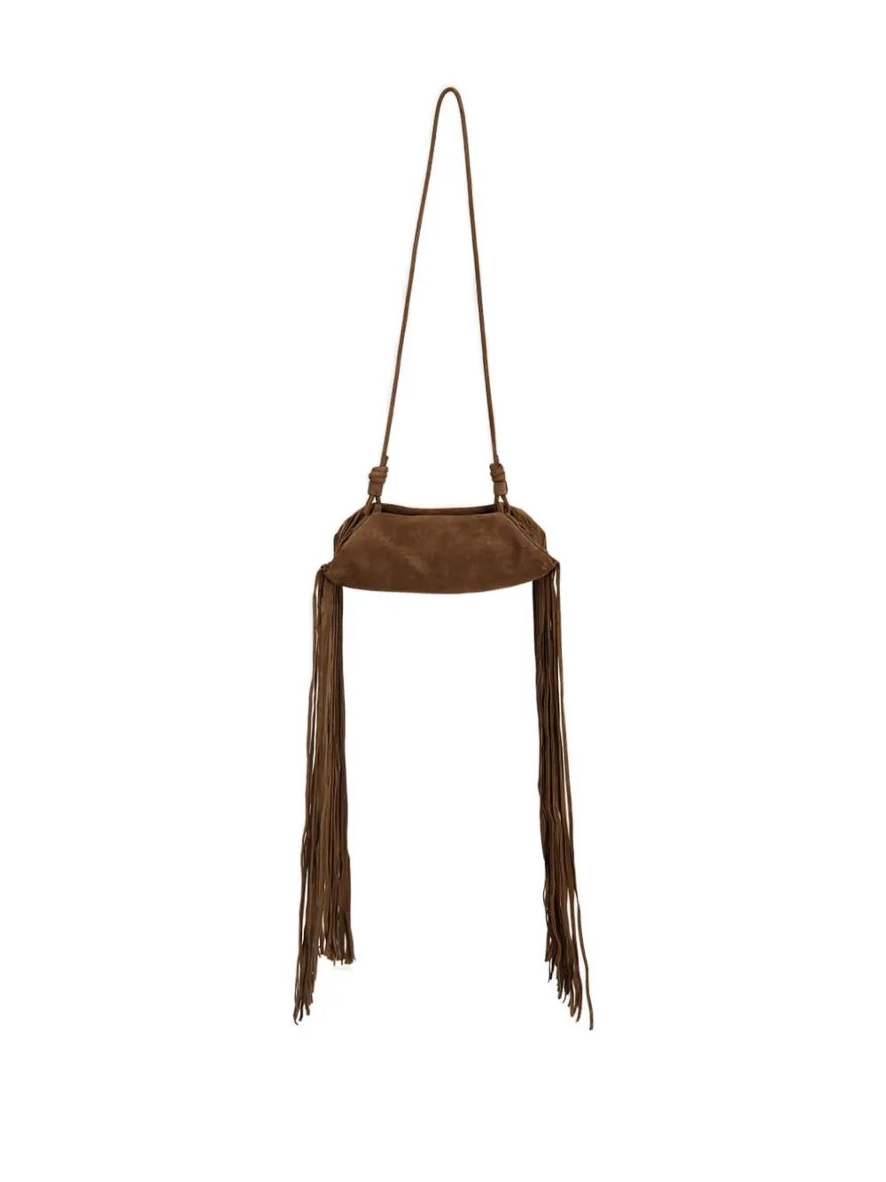 Altuzarra Mini Origami Fringe Suede Crossbody Bag In Brown