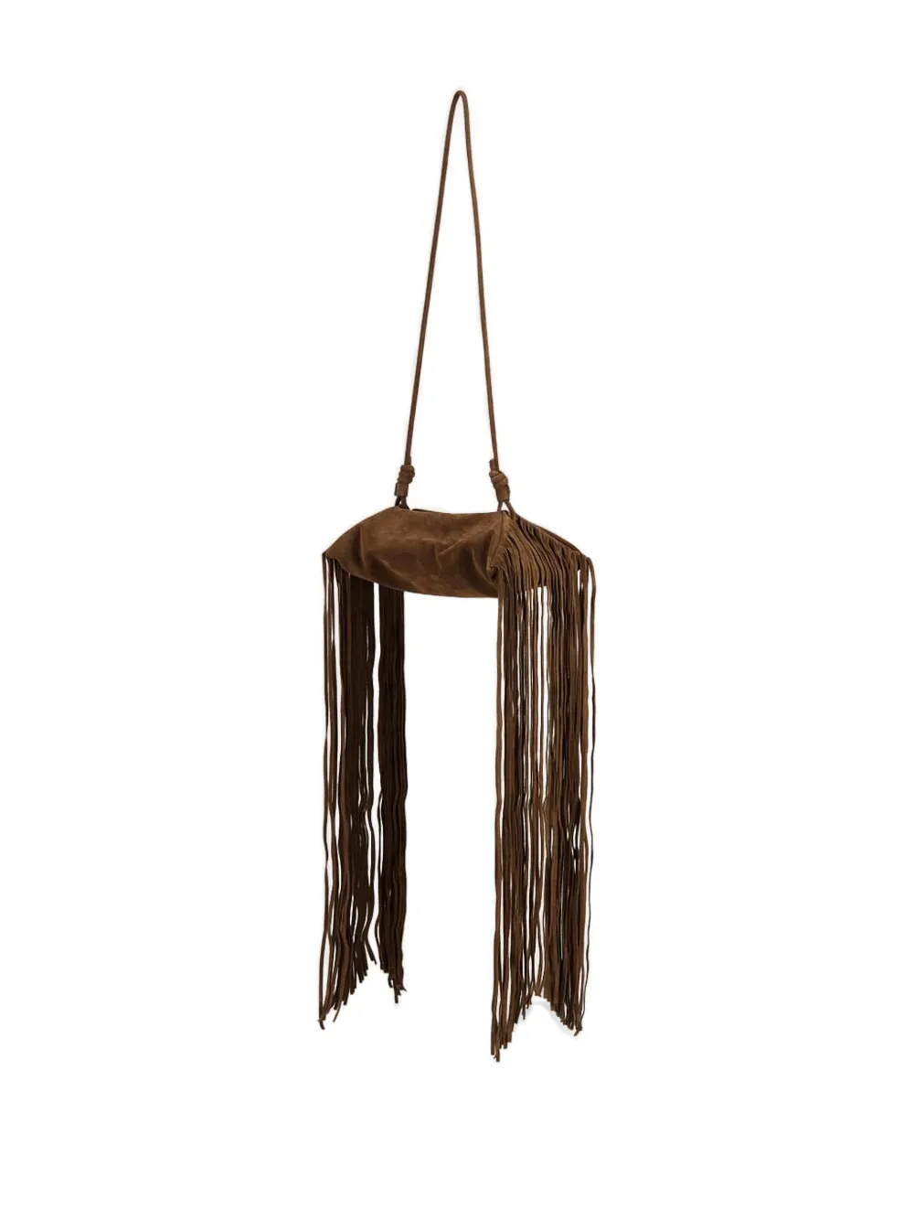 Altuzarra Mini Origami Fringe Suede Crossbody Bag In Brown