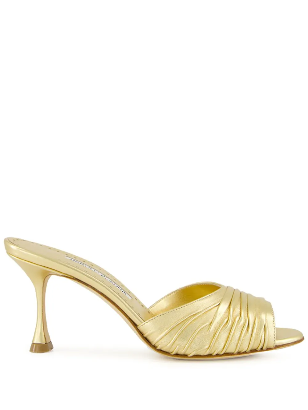 Manolo Blahnik 70mm Pirua Sandals In Gold