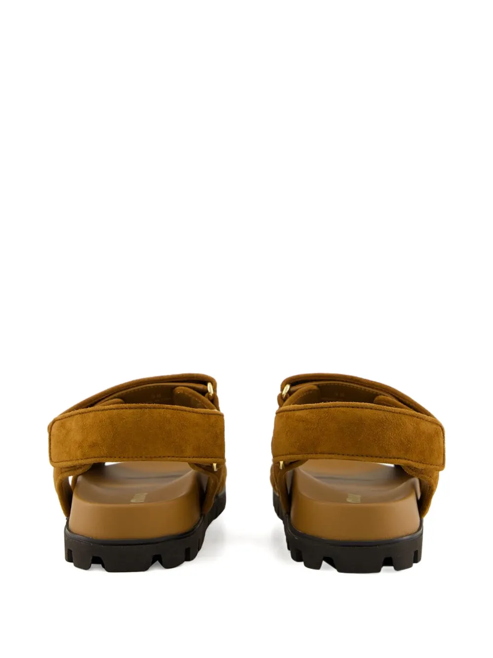 Miu Sporty gewatteerde sandalen met dubbele bandjes Bruin