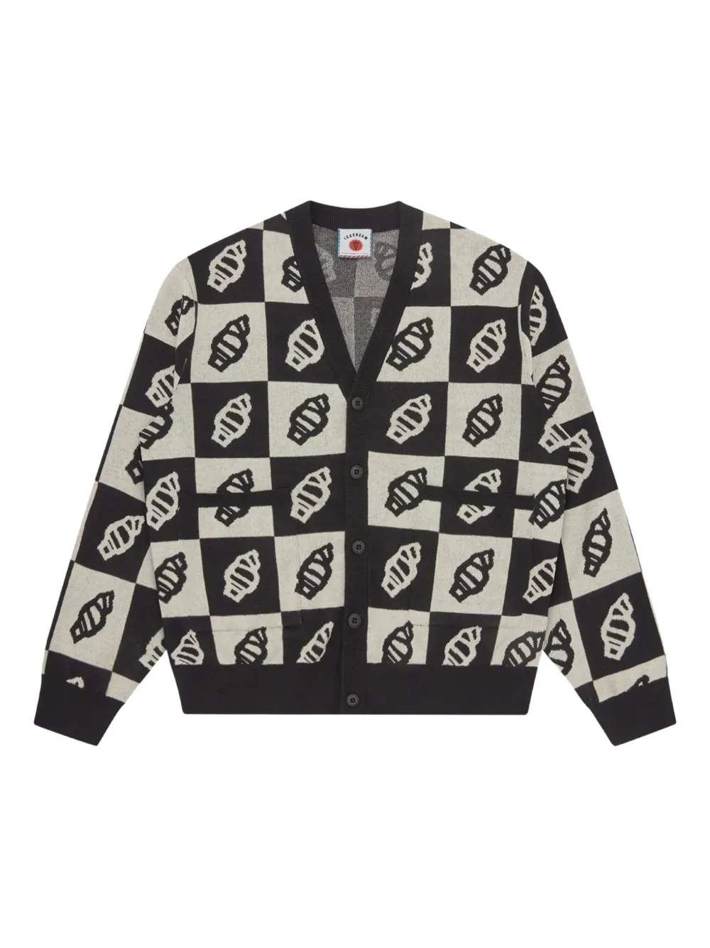 Icecream Leaf-motif Knitted Cardigan