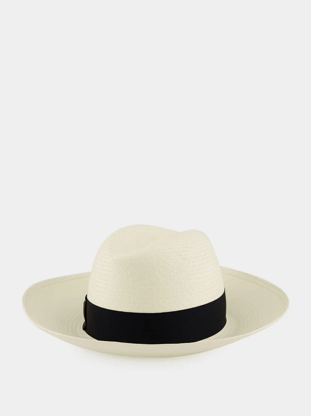 Borsalino Claudette Grosgrain-ribbon-detail Hat In White