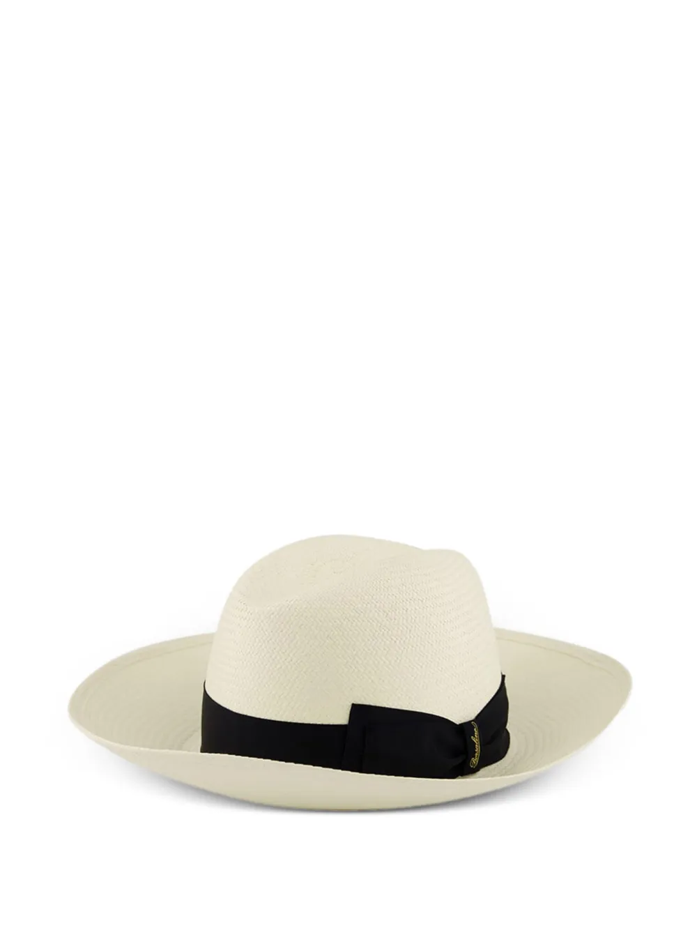 Borsalino Claudette hoed met grosgrain lintdetail - Wit