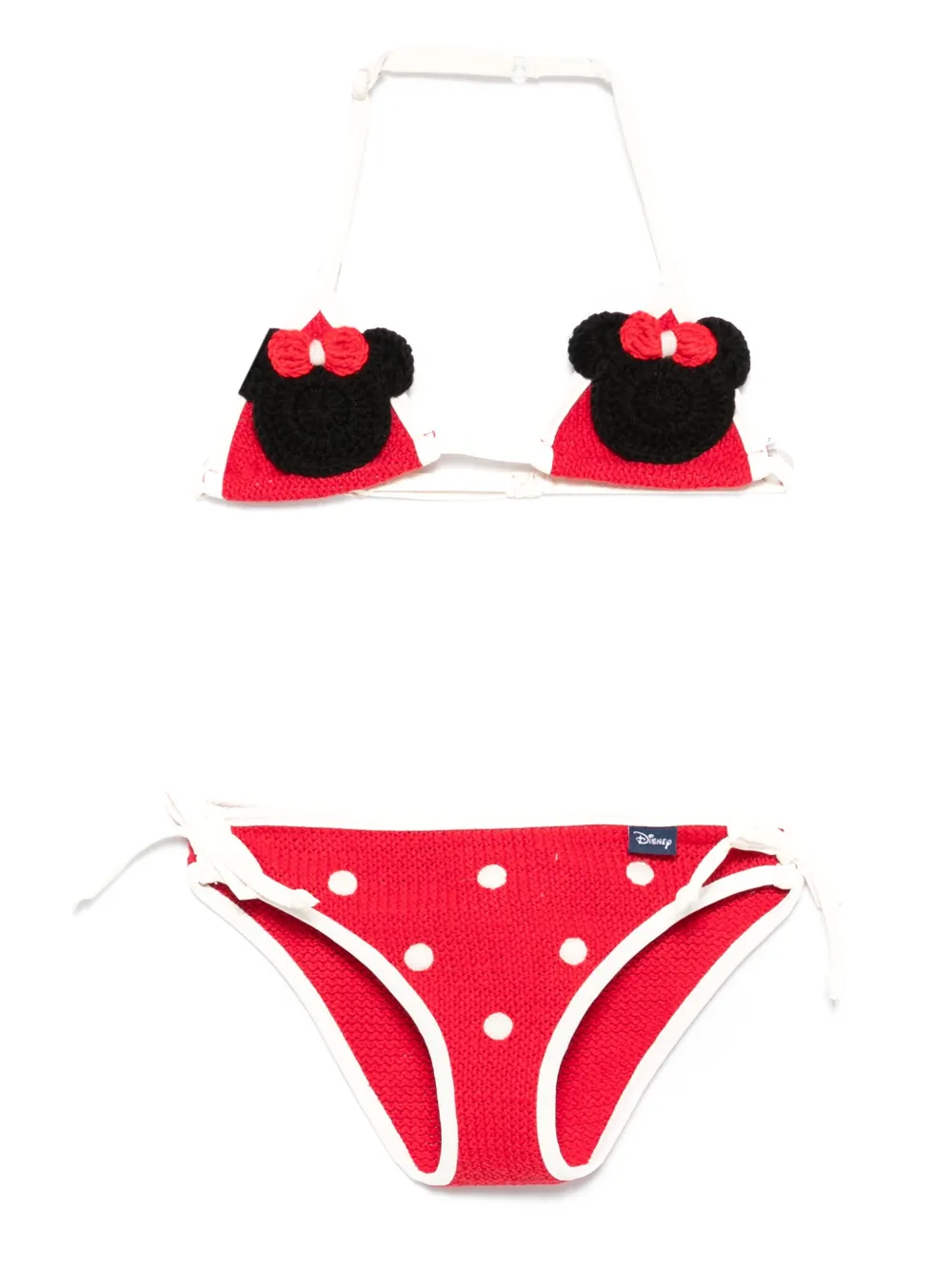 MC2 Saint Barth Kids Gehaakte bikini met en Minnie-patch Rood