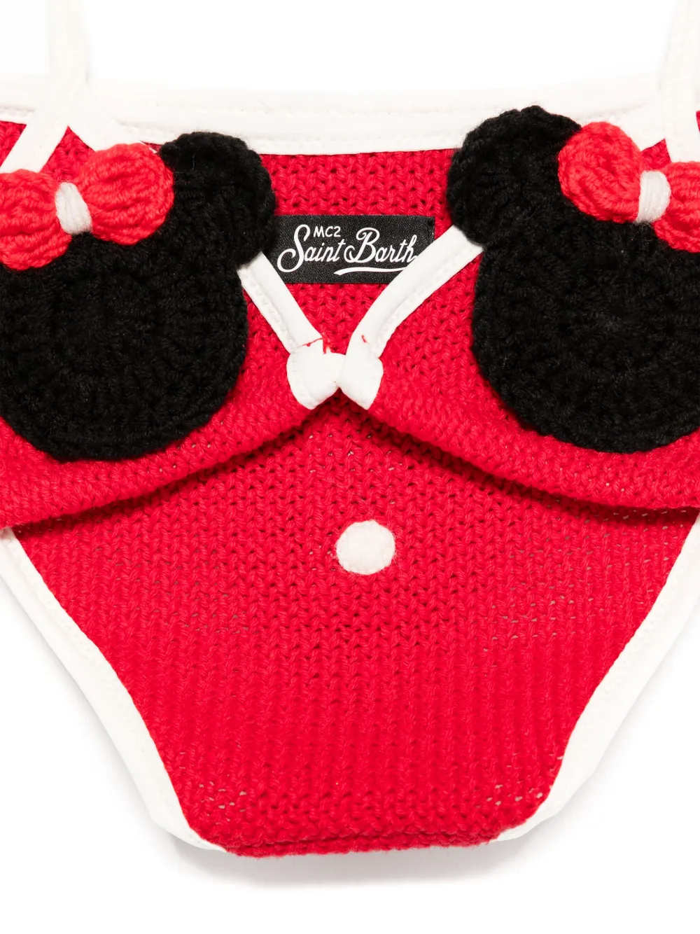 MC2 Saint Barth Kids Gehaakte bikini met en Minnie-patch Rood