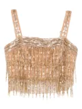 Elisabetta Franchi sequin-embroidered crepe top - Gold