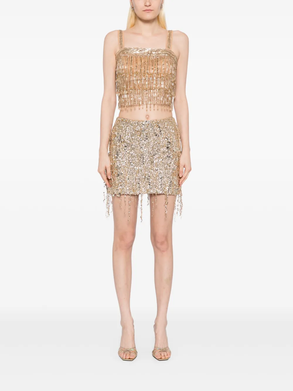 Elisabetta Franchi Top met pailletten Goud