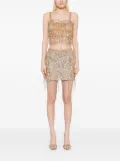 Elisabetta Franchi sequinned-fringe tulle mini skirt - Gold