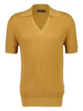 Frescobol Carioca Joaquim ribbed V-neck polo shirt - Orange