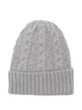 Ermanno Scervino cable-knit crystal-embellished beanie - Grey