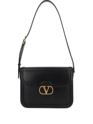 VALENTINO ブラック レザー ショルダーバッグ Valentino Garavani ロコ レザーショルダーバッグ ミニ | ブラック