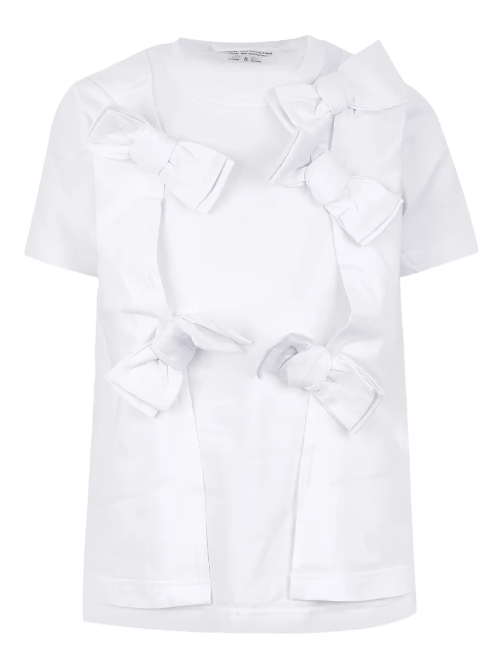 Comme Des Garçons bow-detailed cotton T-shirt Wit