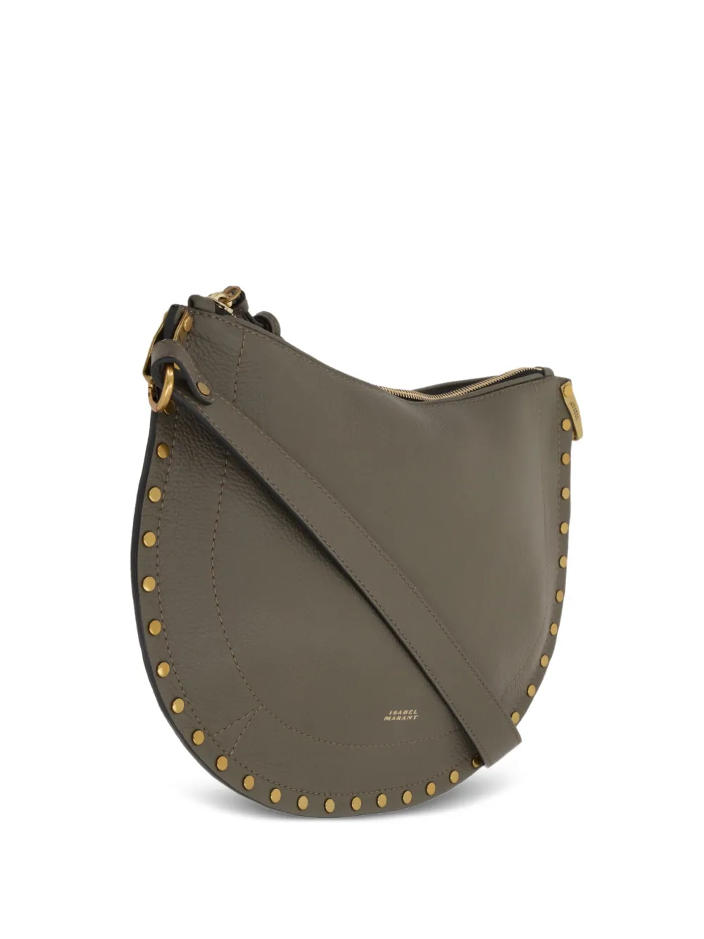 ISABEL MARANT Oskan half-moon studded tote bag Groen