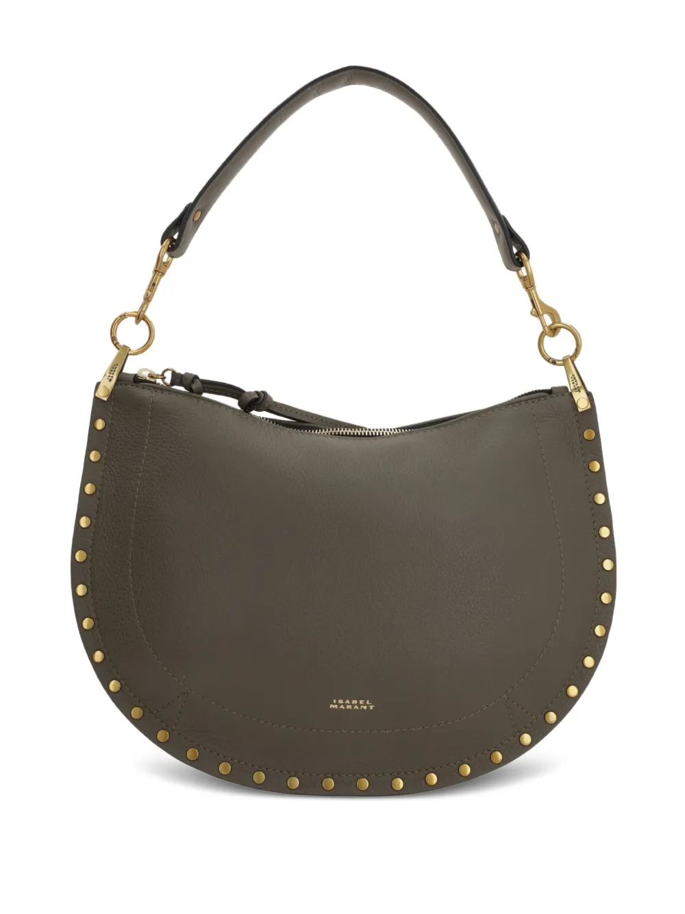 ISABEL MARANT Oskan half-moon studded tote bag Groen