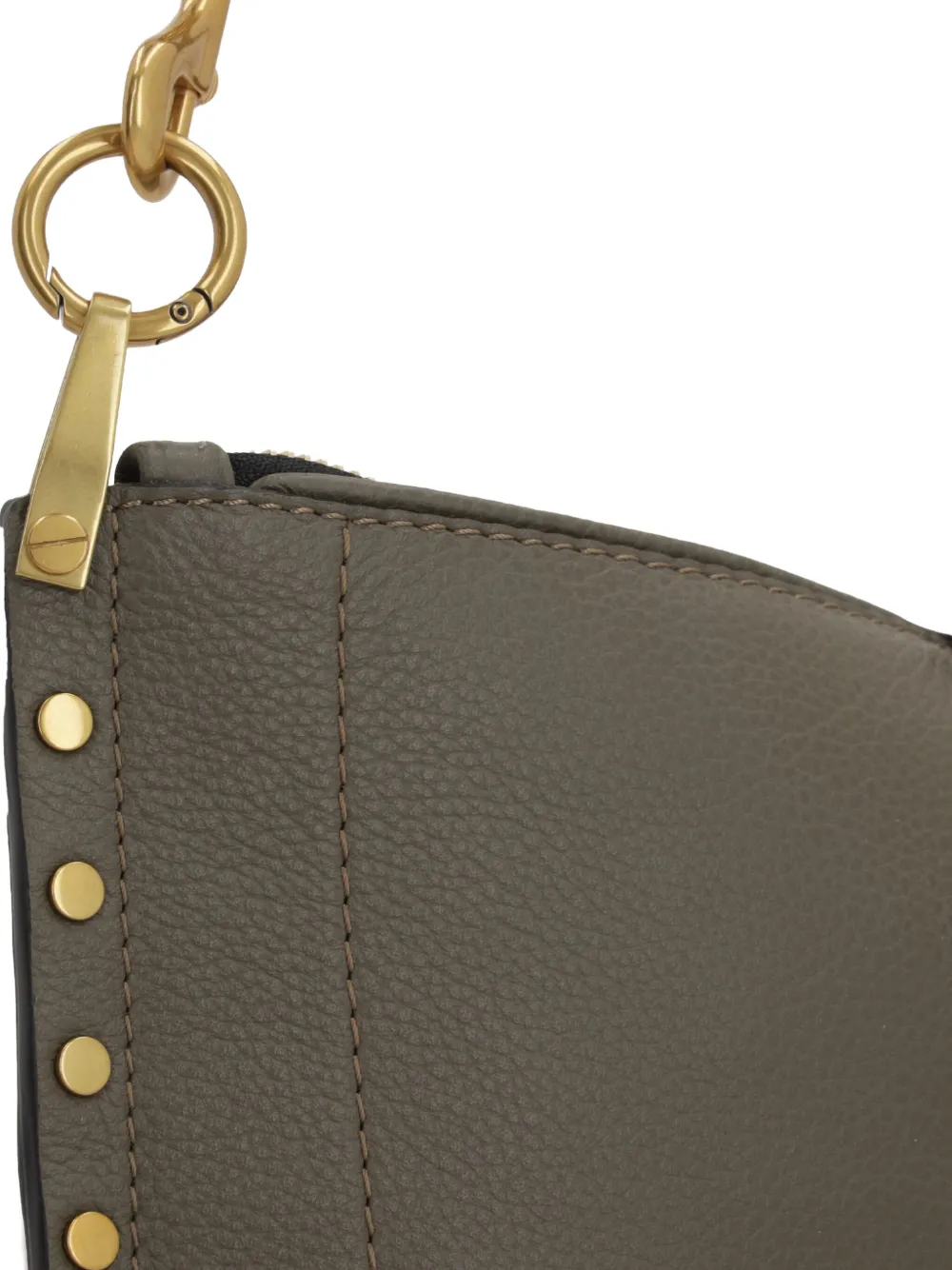 ISABEL MARANT Oskan half-moon studded tote bag Groen