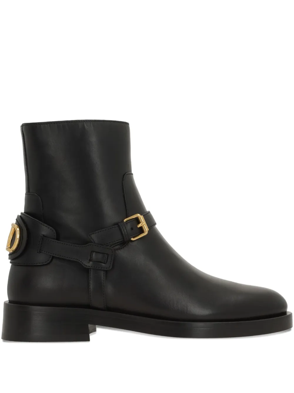 Valentino Garavani buckle-strap logo boots Zwart