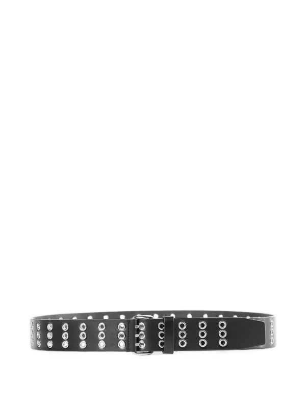 Ann Demeulemeester Eyelet-embellished Leather Belt in Black