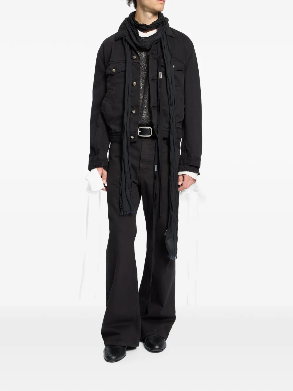 Ann Demeulemeester Denim jack met lange mouwen Zwart