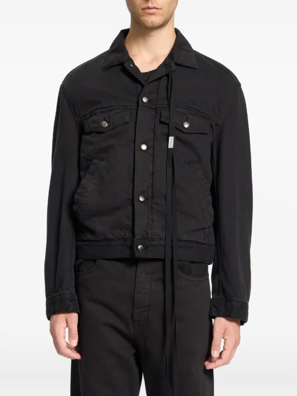 Ann Demeulemeester Long-sleeved Denim Jacket in Black