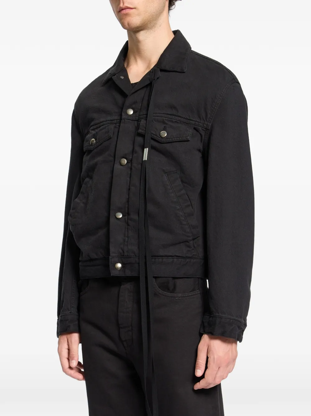 Ann Demeulemeester Denim jack met lange mouwen Zwart