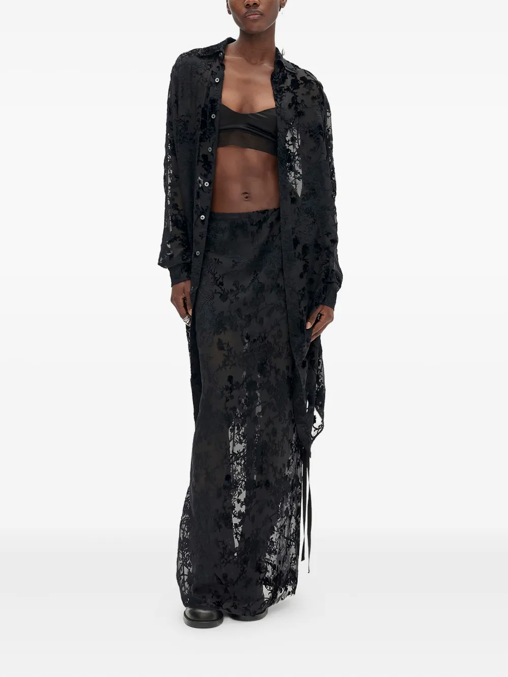  Ann Demeulemeester Scoop-neck Cropped Top - Black 