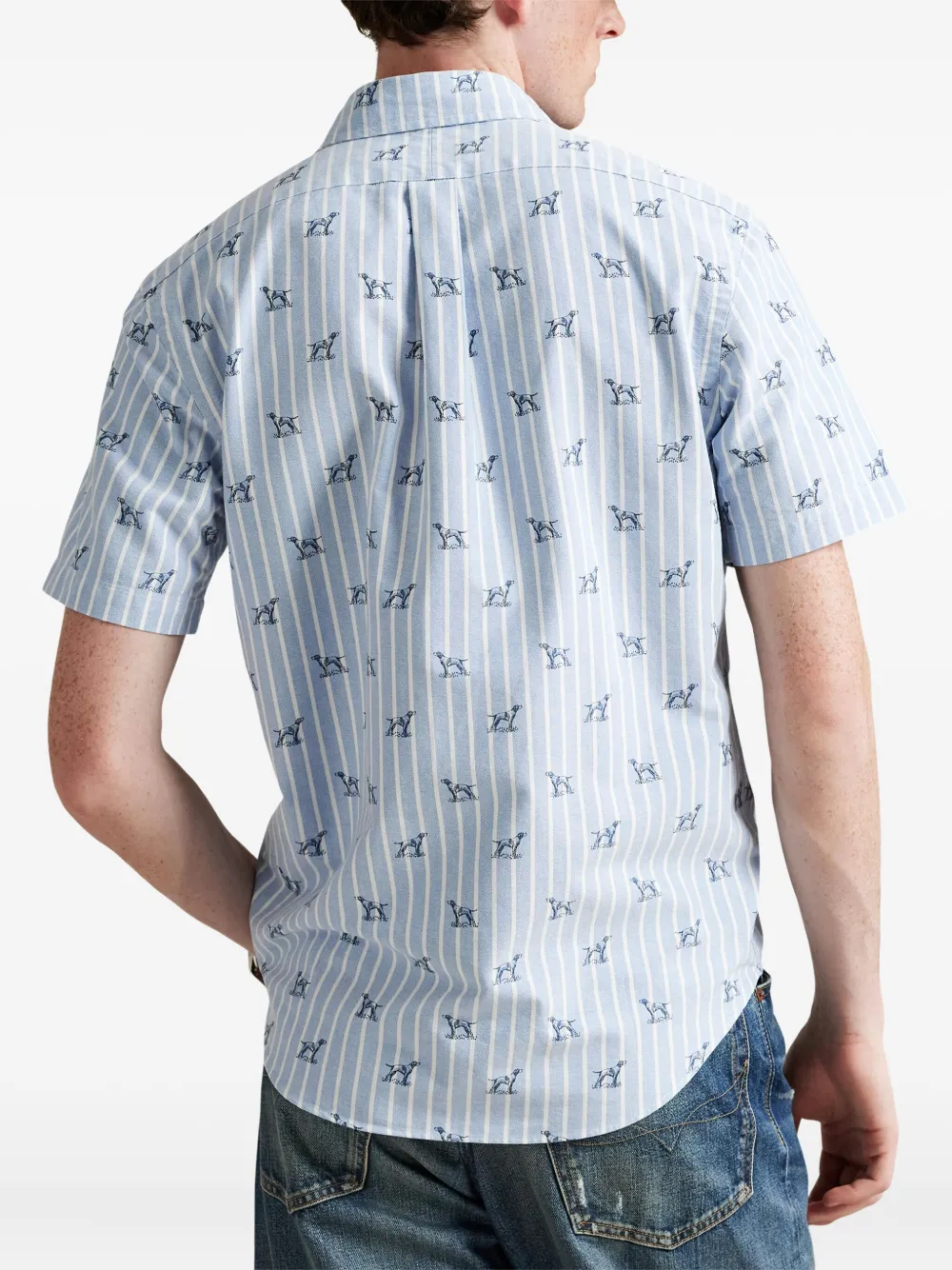 Polo Ralph Lauren Gestreept overhemd met hondenprint Blauw