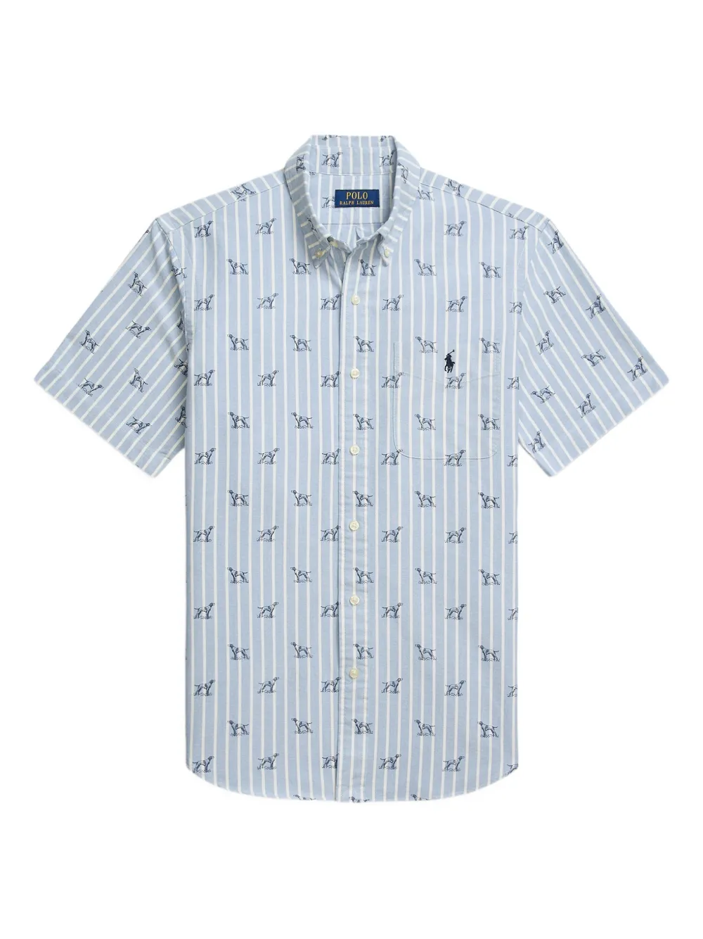 Polo Ralph Lauren Gestreept overhemd met hondenprint Blauw