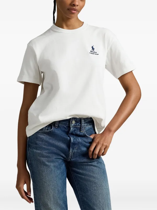 Polo Ralph Lauren logo-embroidered T-shirt | White | FARFETCH CA