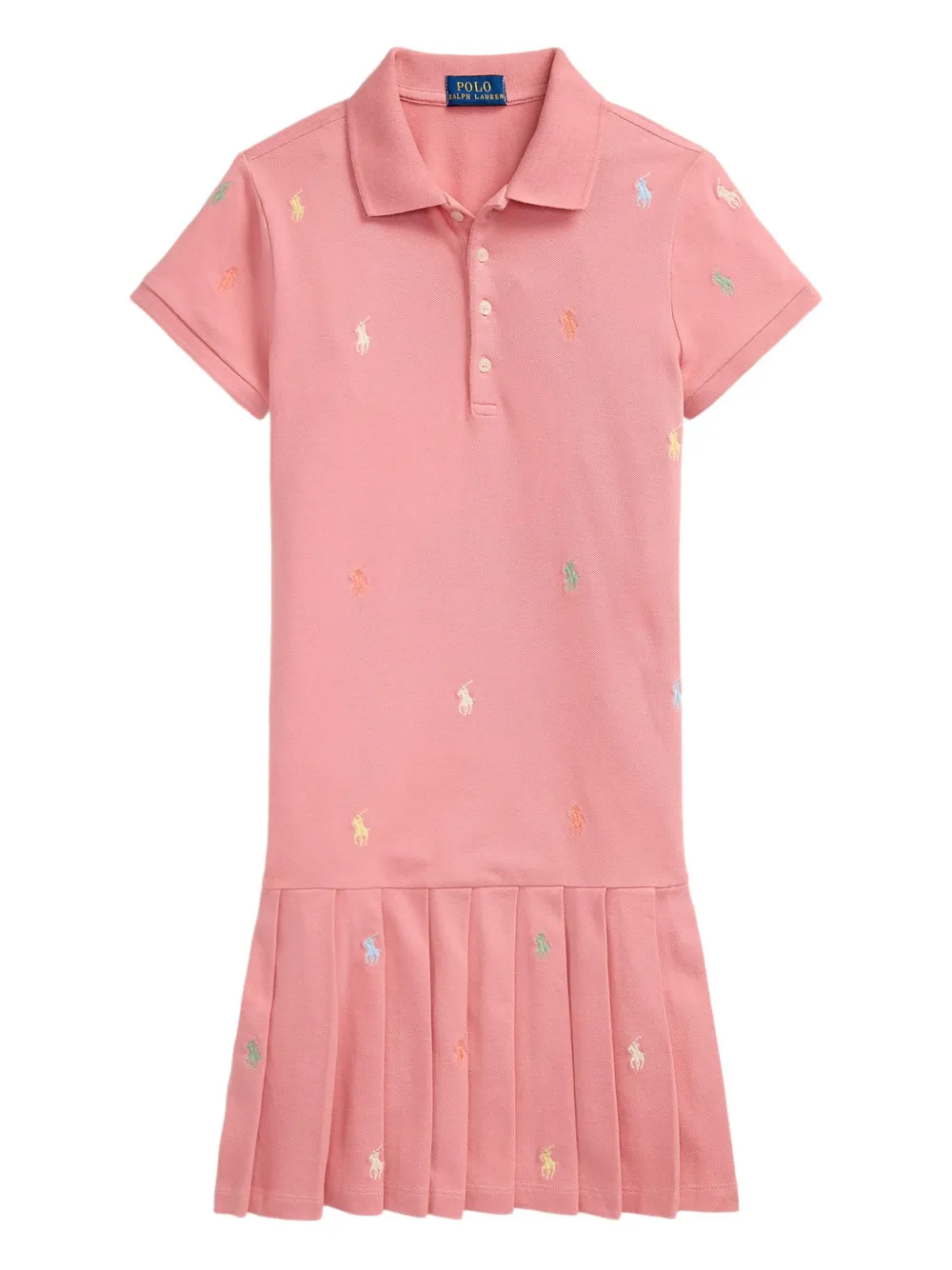 POLO RALPH LAUREN KIDS エンブロイダリー ポロワンピース - ピンク POLO RALPH LAUREN KIDS エンブロイダリー ポロワンピース - ピンク