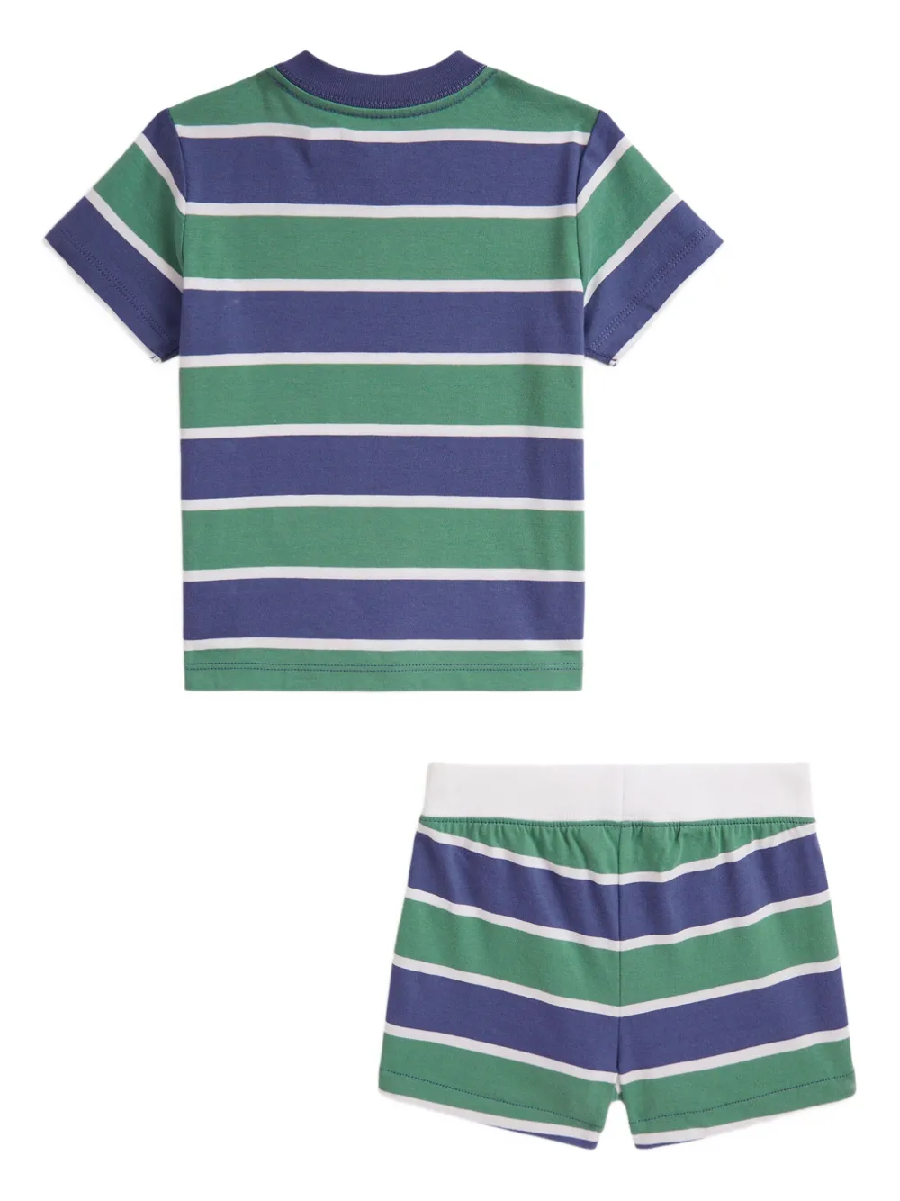 POLO RALPH LAUREN KIDS Gestreepte shorts set Blauw