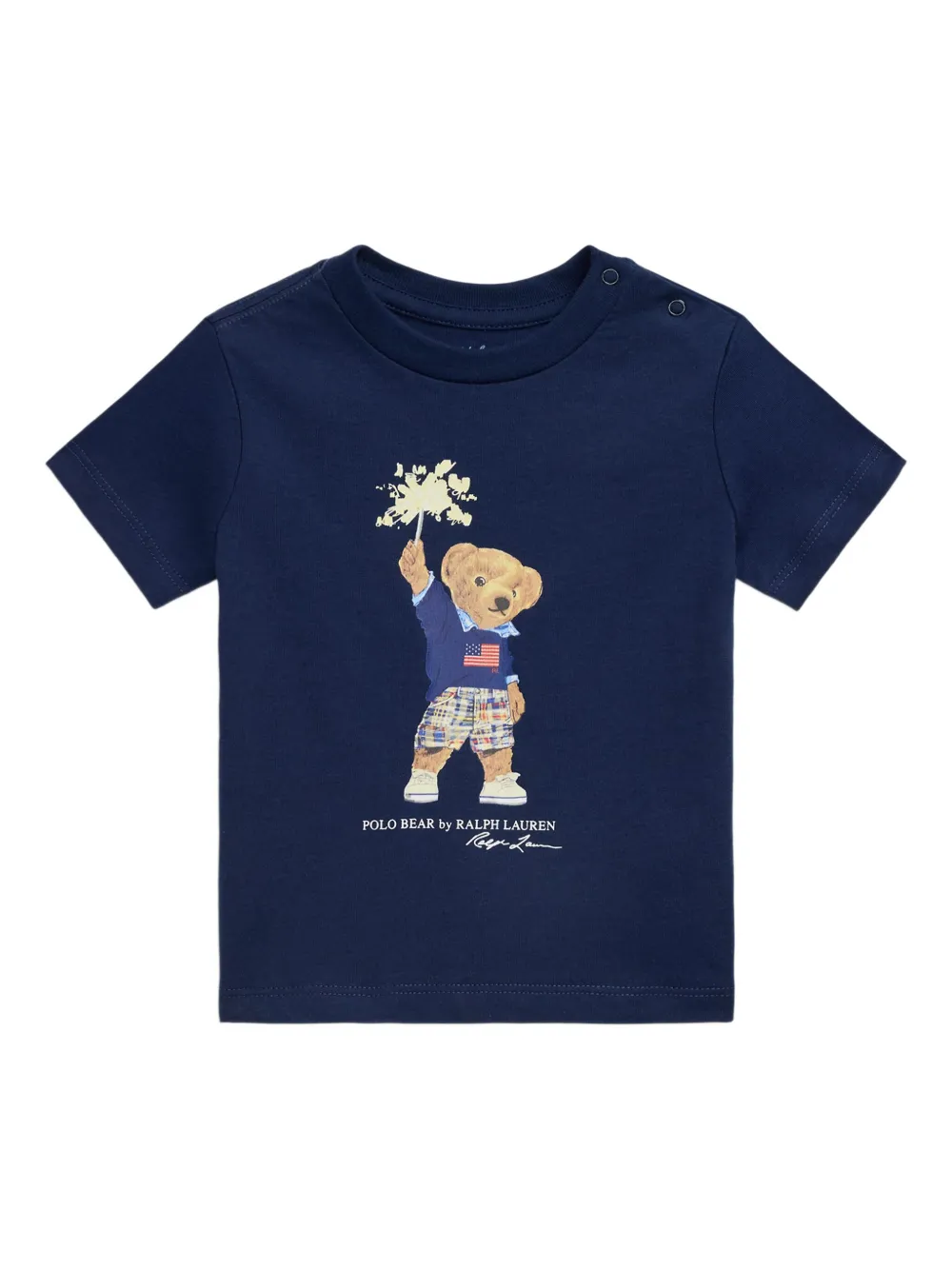 POLO RALPH LAUREN KIDS T-shirt met teddybeerprint Blauw
