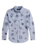 POLO RALPH LAUREN KIDS graphic print button-down shirt - Blue