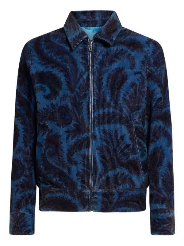 ETRO エトロ ペイズリー ナイロン　ジャケット ネイビー　イタリア製 ETRO ペイズリー ジップアップジャケット | ブルー | FARFETCH JP