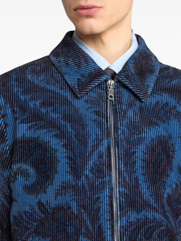 ETRO ペイズリー ジップアップジャケット | ブルー | FARFETCH JP