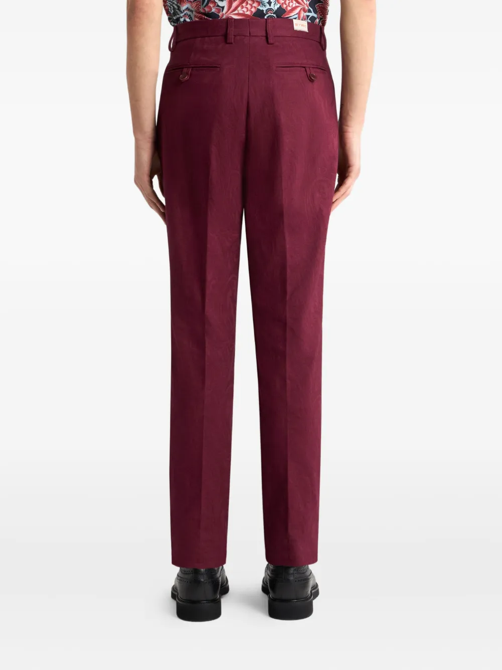 ETRO patterned-jacquard straight-leg trousers Rood