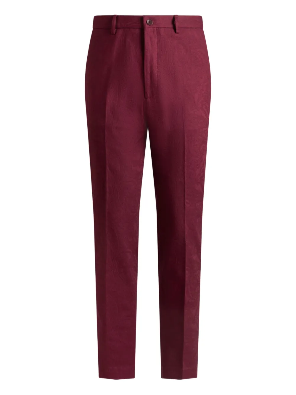 patterned-jacquard straight-leg trousers