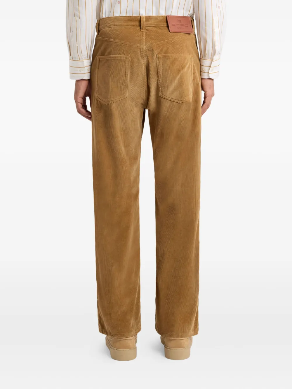 ETRO straight-leg corduroy trousers Geel