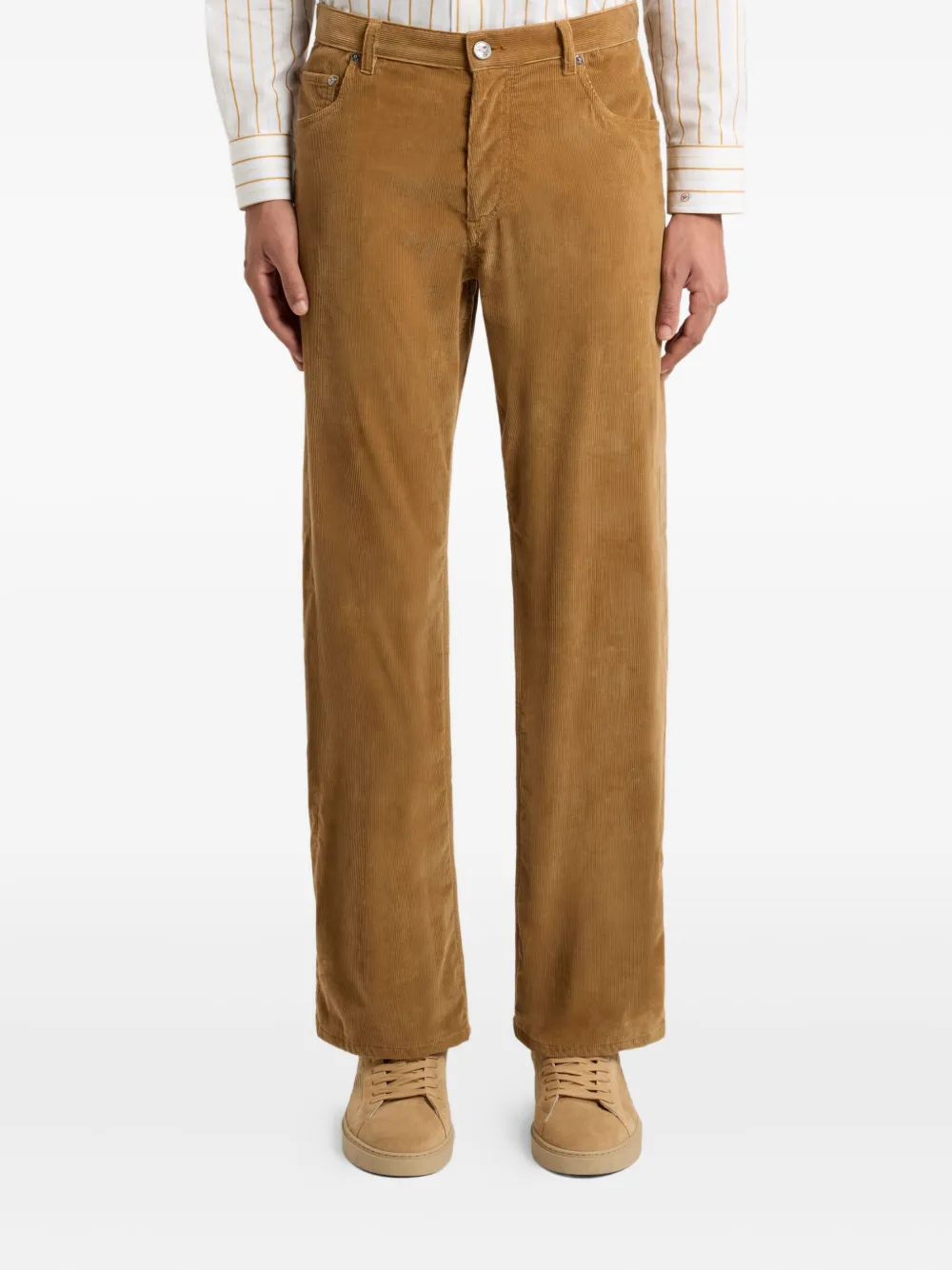 ETRO straight-leg corduroy trousers Geel