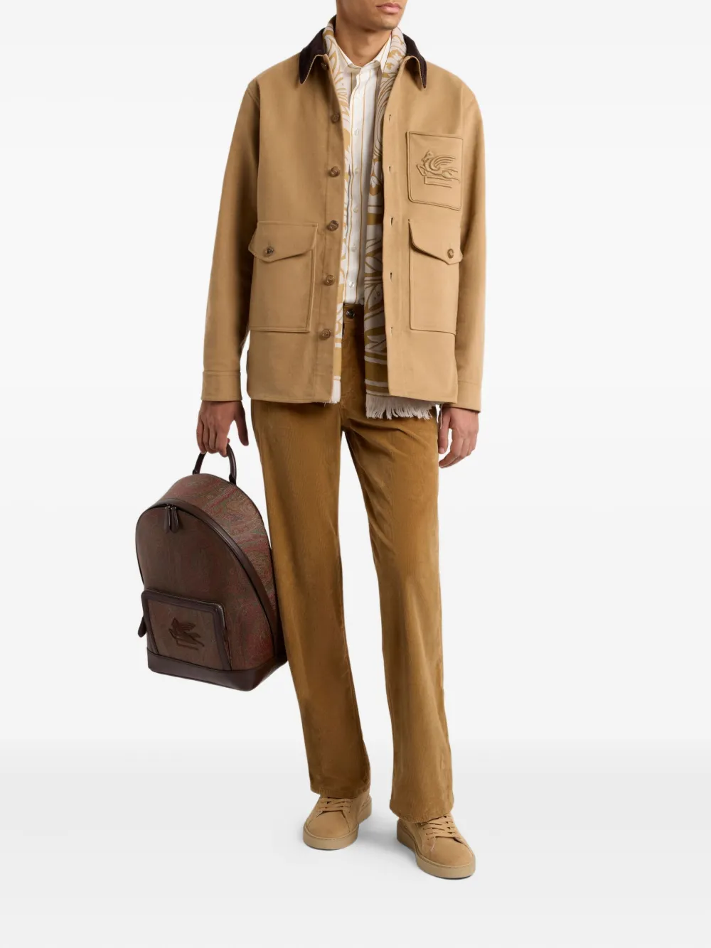 ETRO straight-leg corduroy trousers Geel
