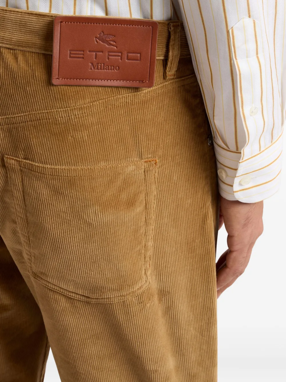 ETRO straight-leg corduroy trousers Geel