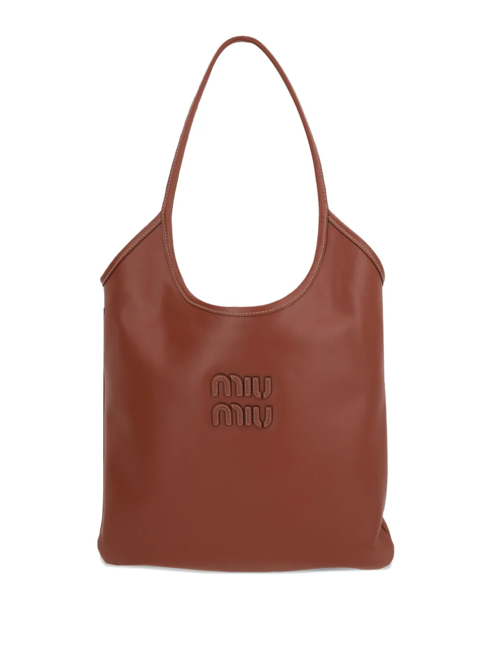 Miu Miu Shopper mit Logo-Patch | Braun | Image 1