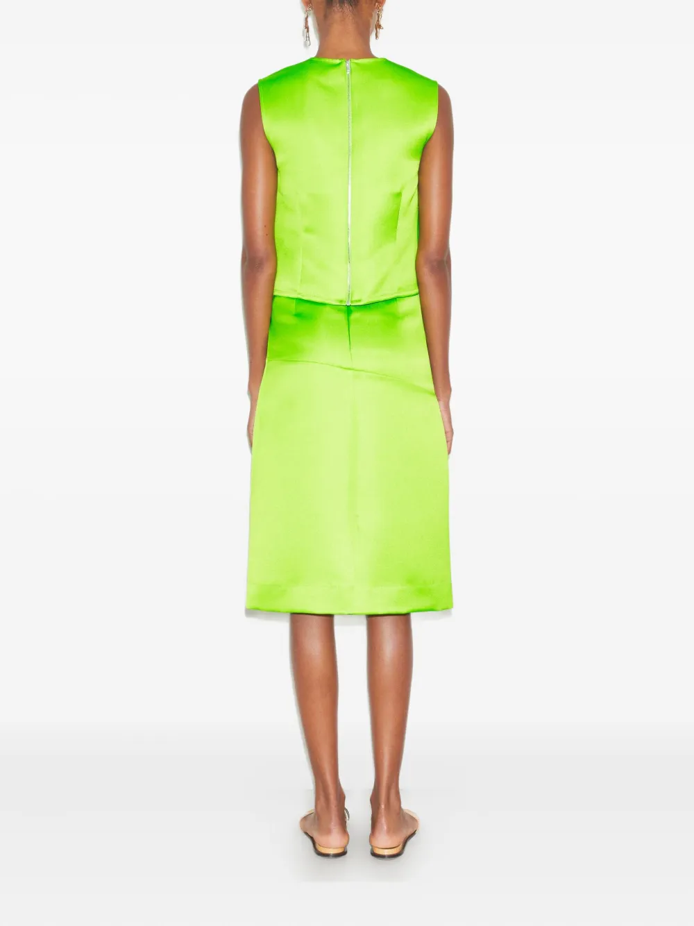 Tory Burch Satijnen midi-rok Groen