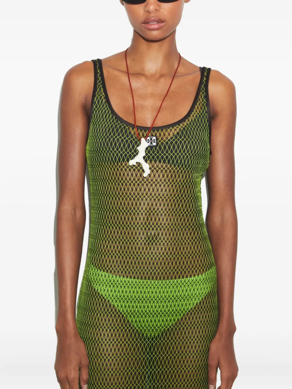 Tory Burch Jurk met mesh Groen