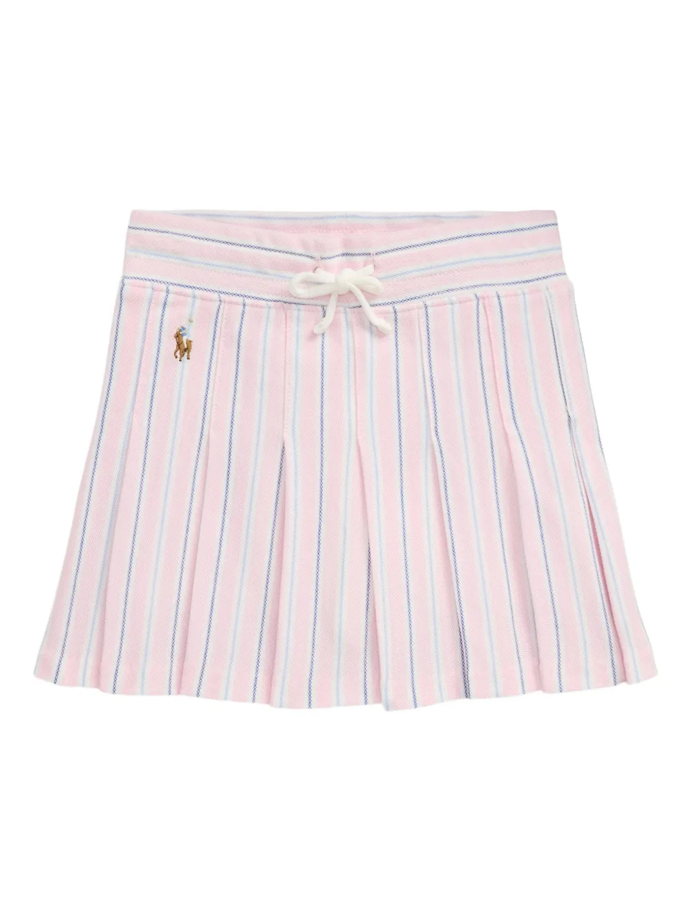 POLO RALPH LAUREN KIDS Gestreepte plooiskorts Roze