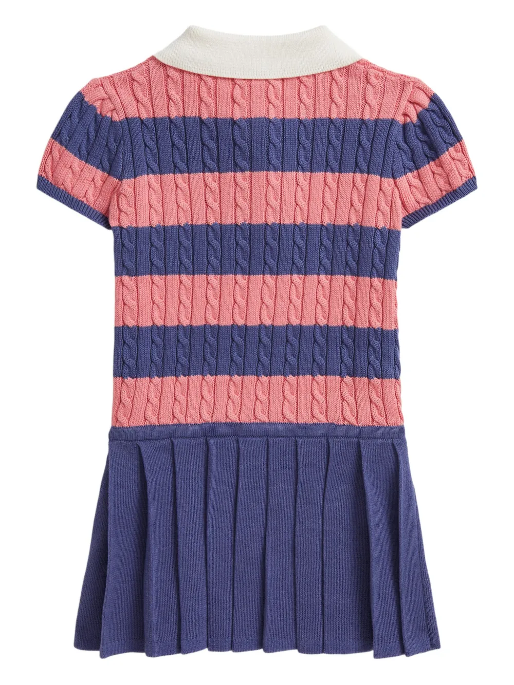 POLO RALPH LAUREN KIDS Kabelgebreide gestreepte polojurk - Paars