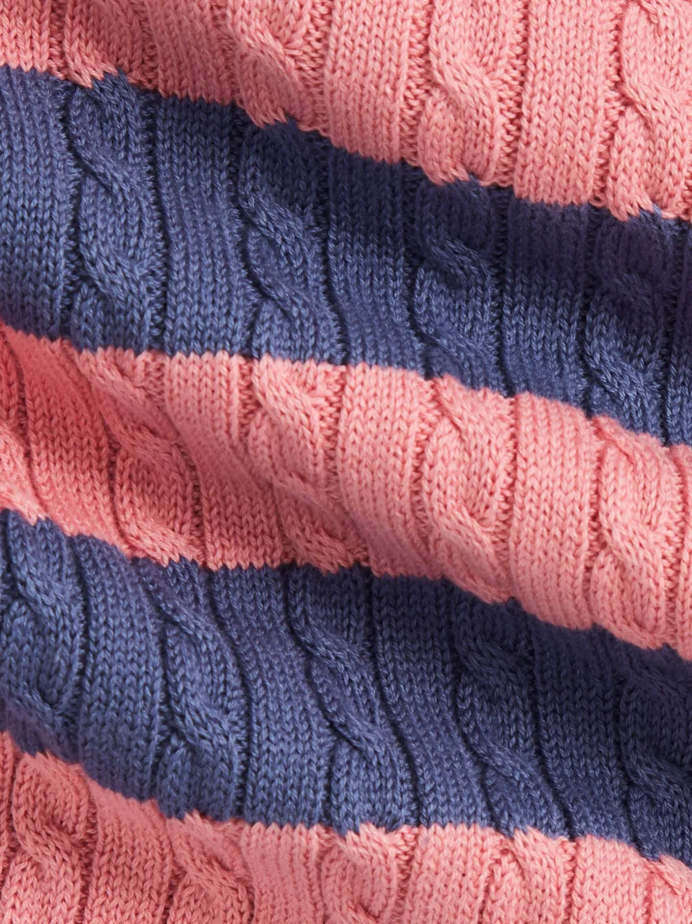 POLO RALPH LAUREN KIDS Kabelgebreide gestreepte polojurk Paars