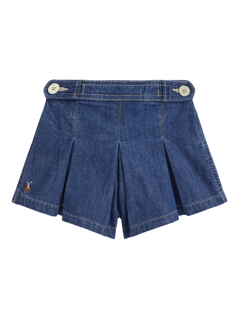 POLO RALPH LAUREN KIDS Geplooide spijkershorts Blauw
